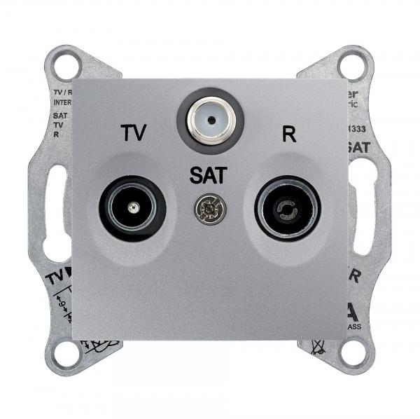 Schneider Electric Sedna Алюминий Розетка механизм TV/R/SAT оконечная 1dB IP20 скрытая установка SDN3501360