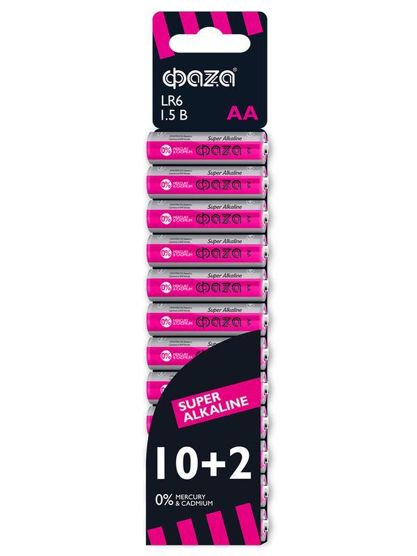 Элемент питания алкалиновый AA/LR6 1.2В Super Alkaline SBL-10+2 (уп.12шт) ФАZА 2854582