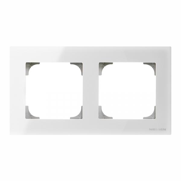 ABB Рамка 2-постовая, серия SKY, цвет стекло белое /2CLA857200A3001/