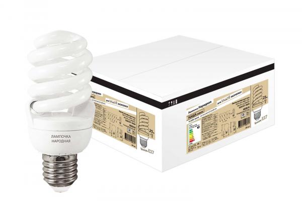 Компактная люминесцентная лампа TDM  НЛ-FS-25Вт-4000 К–Е27 (60х141 мм) ЖКХПАК