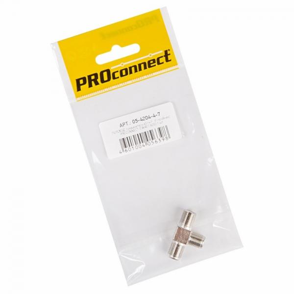Переходник антенный, (3-гнезда F), тройник, (1шт.) (пакет)  PROconnect 05-4204-4-7