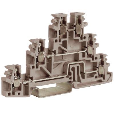 Зажим 3-х уровневый проходной  2,5 кв.мм DKC ZTL200GR TLD.2GR,