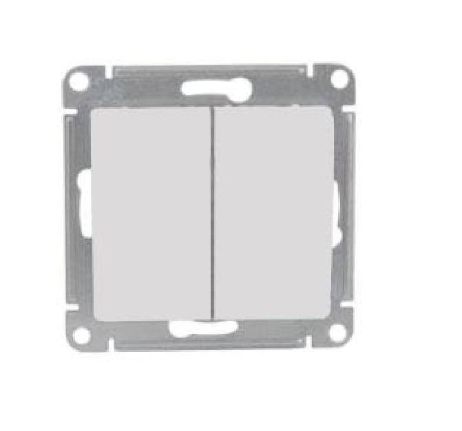 Schneider Electric Glossa  Белый Переключатель 2-клавишный схема 6, механизм IP20 скрытая установка GSL000165