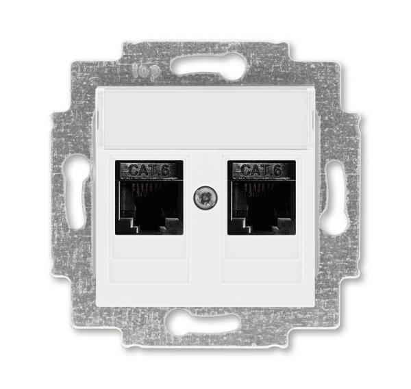 ABB  Levit   Белый Розетка компьютерная, 2хRJ45 категория 6, 2CHH296118A6003
