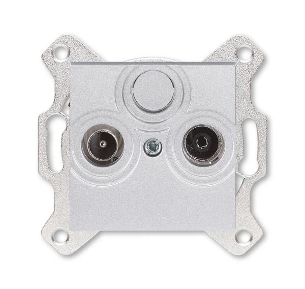 ABB  Levit  Серебро Розетка TV-R, проходная, 7дБ, 2CHH083607A6070