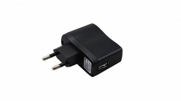 Сетевое зарядное устройство USB 220V (СЗУ) (5V, 1 000mA) черное 16-0239