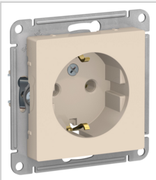 Schneider Electric AtlasDesign Бежевый Розетка с заземляющими контактами, 16А, механизм ATN000243