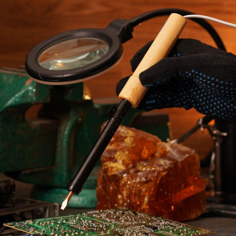 Паяльник ЭПСН 220В 40Вт дерев. ручка ПД Rexant 12-0240