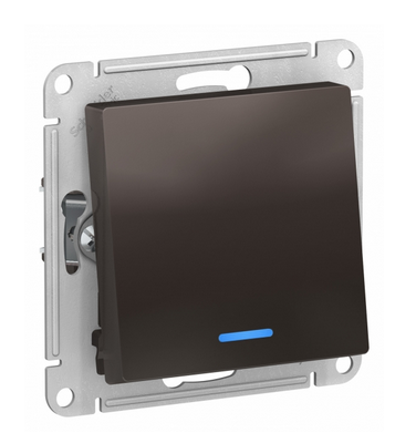 Schneider Electric AtlasDesign Мокко  Переключатель 1-клавишный с подсветкой схема 6а, 10АХ, механизм ATN000663