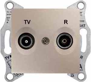 Schneider Electric Sedna Титан Розетка механизм TV/R проходной 8dB IP20 скрытая установка SDN3301368
