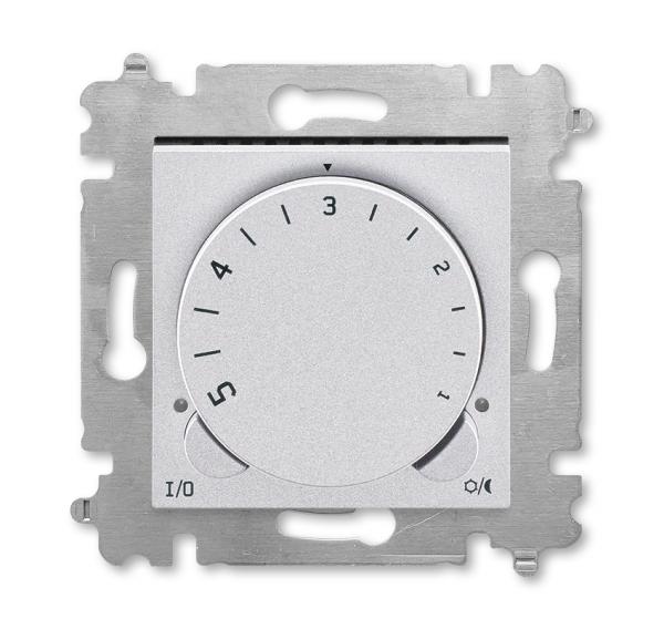 ABB  Levit  Серебро/Дымчатый чёрный Терморегулятор с поворотной ручкой, 2CHH920003A6070