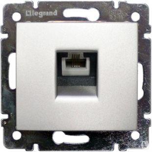 Legrand Valena  Алюминий  Розетка механизм телефонная 1-местная RJ11  /770138 (кратно 10)