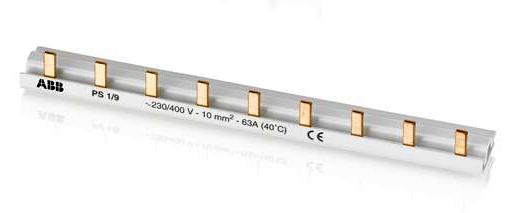 ABB 1ф.шина к. 9мод.63А PS1/9 /2CDL210001R1009/