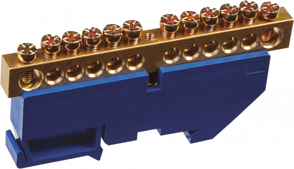 Шина нулевая на DIN изоляторе Navigator  NBB-M812-12D/B 8*12, 12 отверстий 71 161
