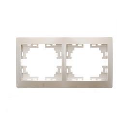 Lezard  Mira  Крем Рамка 2-местная горизонтальная без вставки скрытая установка  (860388) 701-0300-147