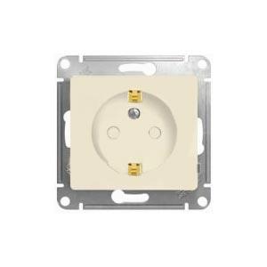 Schneider Electric Glossa  Бежевый Розетка с заземляющими контактами со шторками механизм IP20 скрытая установка GSL000245