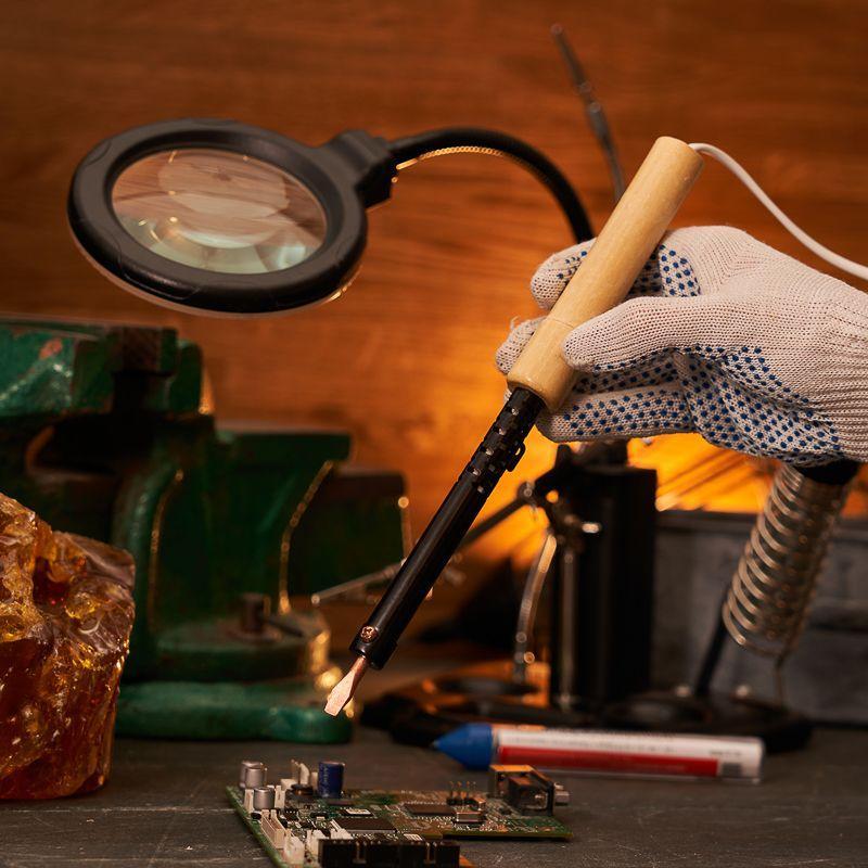 Паяльник ЭПСН 220В 65Вт дерев. ручка ПД Rexant 12-0265