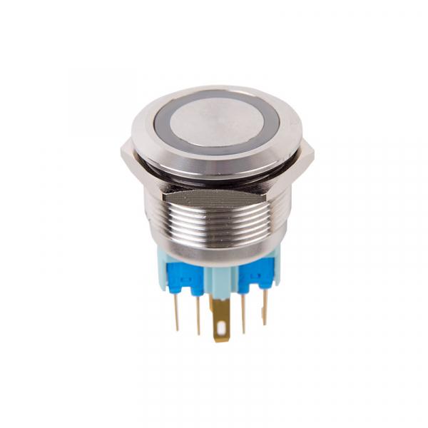 Кнопка антивандальная Ø22 250В с фиксацией (6с) ON-OFF/OFF-ON подсветка/красная  REXANT 36-3530