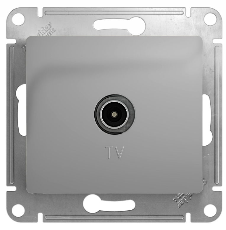 Schneider Electric Glossa Алюминий Розетка механизм TV  коннектор, скрытая установка  GSL000393
