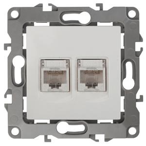 ЭРА  Эра12  Слоновая Кость  Розетка информационная 2-местная 2XRJ45,  12-3108-02