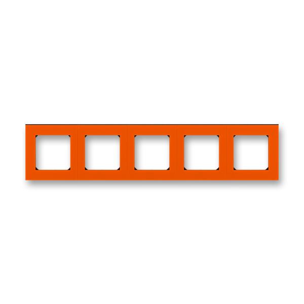 ABB  Levit  Оранжевый/Дымчатый чёрный Рамка 5-местная 2CHH015050A6066