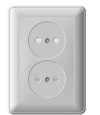 Schneider Electric  Wessen59  Белый  Розетка 2-местная в сборе скрытая установка (250В, 16А, защитные шторки) RS16-254-18