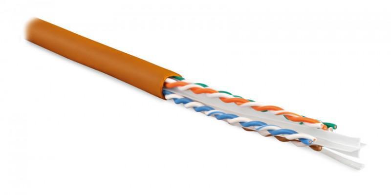Кабель витая пара U/UTP кат.6 4х2х23AWG solid LSZH нг(А)-HF UUTP4-C6-S23-IN-LSZH-OR-305 оранж. 305м (м) Hyperline 47461