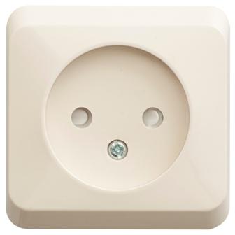 Schneider Electric  ЭТЮД  Крем  Розетка 1-местная открытая установка без заземляющих контактов, со шторками PA16-002k
