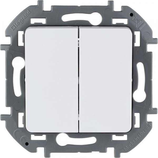 Legrand INSPIRIA Белый Выключатель 2-клавишный IP20 скрытая установка 673620