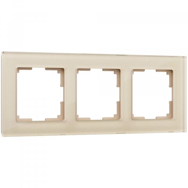 Werkel  Favorit Шампань Рамка 3-местная стекло Werkel WL01-Frame-03 / a040872