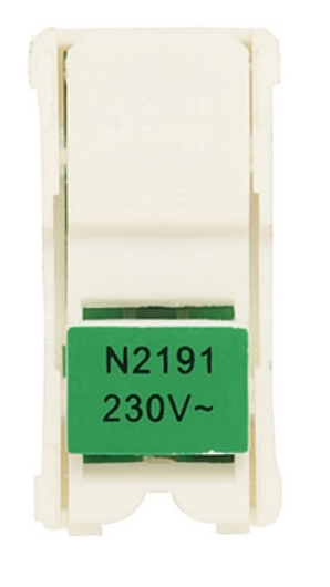 Блок светодиодной подсветки для 1-полюсных выключателей и кнопок, цвет цоколя зелёный