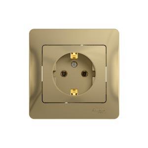 Schneider Electric Glossa Титан Розетка с заземляющими контактами в сборе с рамкой IP20 скрытая установка GSL000442