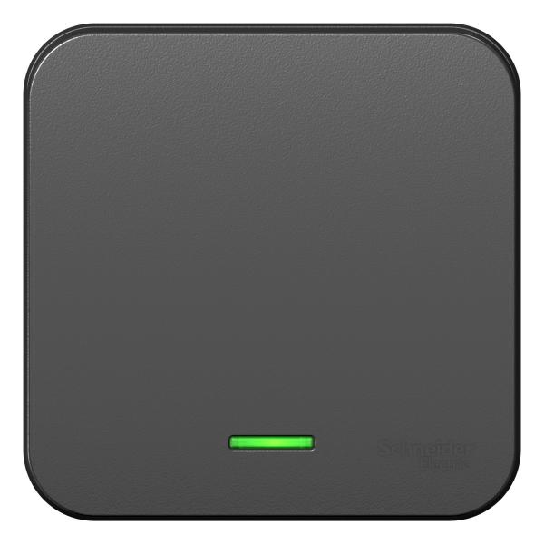 Schneider Electric  BLANCA  Антрацит  Выключатель 1-клавишный (cхема.1) с подсветкой, 10А, 250B, открытая установка BLNVA101106