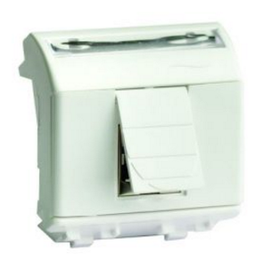 DKC  BRAVA  Розетка  Белый  компьютерная RJ45 категория 6 (8P8C, Hyperline, Dual IDC: 110&Krone)  2мод 76451B