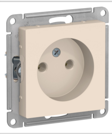 Schneider Electric AtlasDesign Бежевый Розетка без заземляющих контактов 16А, механизм ATN000241