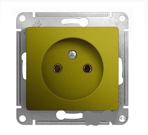 Schneider Electric Glossa Фисташковый Розетка без заземляющих контактов16А, 250В, механизм IP20 скрытая установка GSL001041