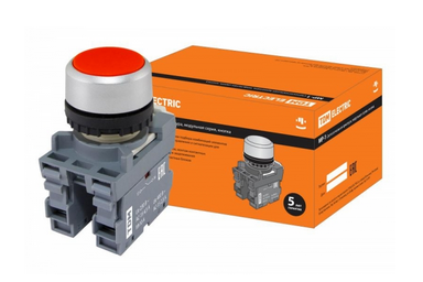 Кнопка MP1-20R в сборе d22мм 1з+1р красная TDM SQ0747-0001