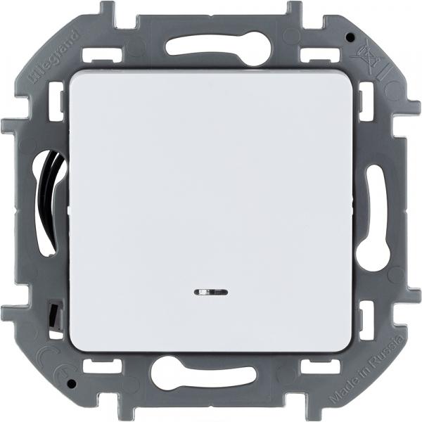 Legrand INSPIRIA Белый Выключатель 1-клавишный с подсветкой IP20 скрытая установка 673610