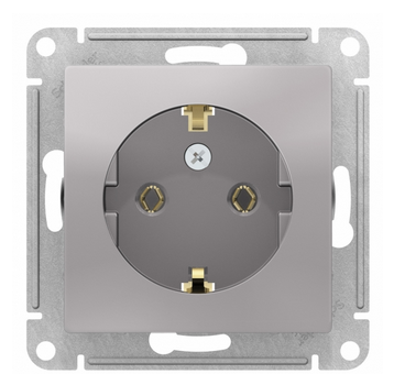 Schneider Electric AtlasDesign Алюминий  Розетка с заземляющими контактами, 16А, механизм ATN000343