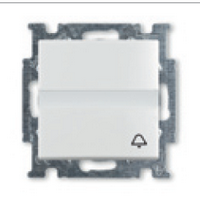 ABB  Basic55  Альпийский Белый Кнопка звонковая нормально-открытый контакт, с полем для надписи 1413-0-1086/2CKA001413A1086/