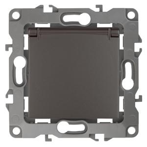 ЭРА  Эра12  Бронза  Розетка 2P+E Schuko со шторками с крышкой 16АХ-250В  12-2103-13