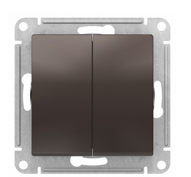 Schneider Electric AtlasDesign Мокко  Выключатель 2-клавишный схема 5, 10АХ, механизм ATN000651