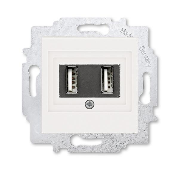 ABB  Levit  Жемчуг Зарядка USB 2-местная, 2CHH290040A6068