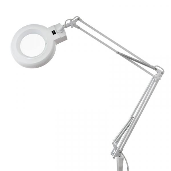 Лупа на струбцине круглая настольная 3Х с подсветкой, белая  REXANT 31-0001
