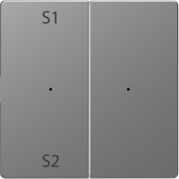 Schneider Electric  MERTEN  D-Life  PlusLink  Нержавеющая Сталь  Клавиша 2-местная с S1/S2, пусто MTN5226-6036