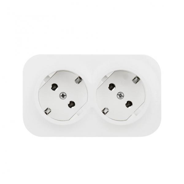 Legrand Quteo Белый Розеточный блок с предварительным подключением 2 x 2К+З без шторок - 16 A - 250 В~ IP 20